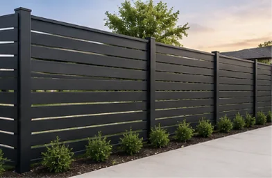 Horizontal Slat (Black) fence